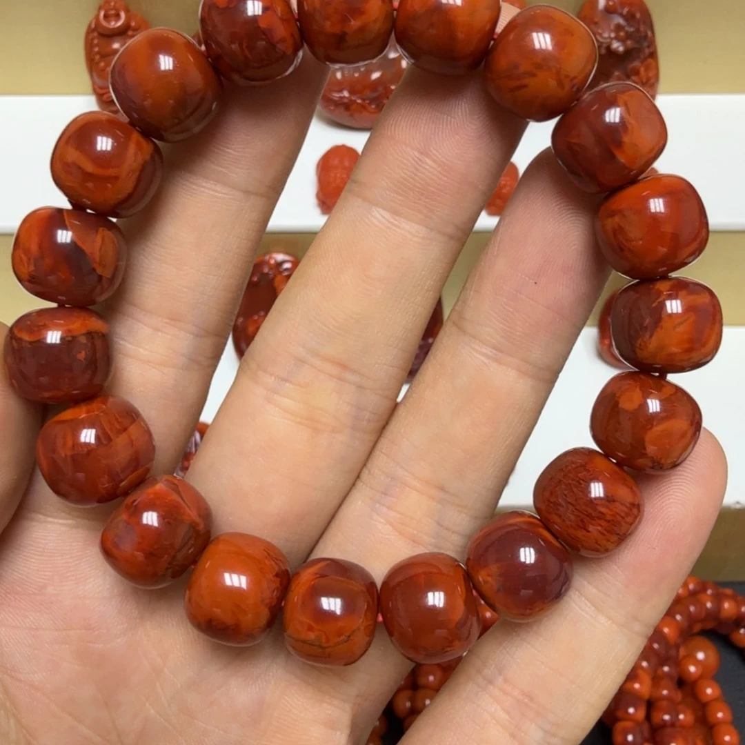 手链未镶嵌南红玛瑙老邢满色满肉12.4mm单圈手链