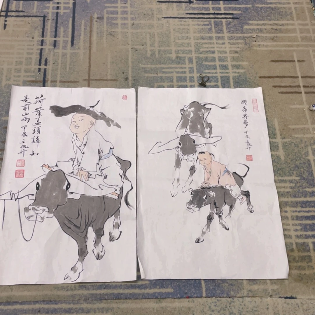 国画用****5四尺三开作品人物11111