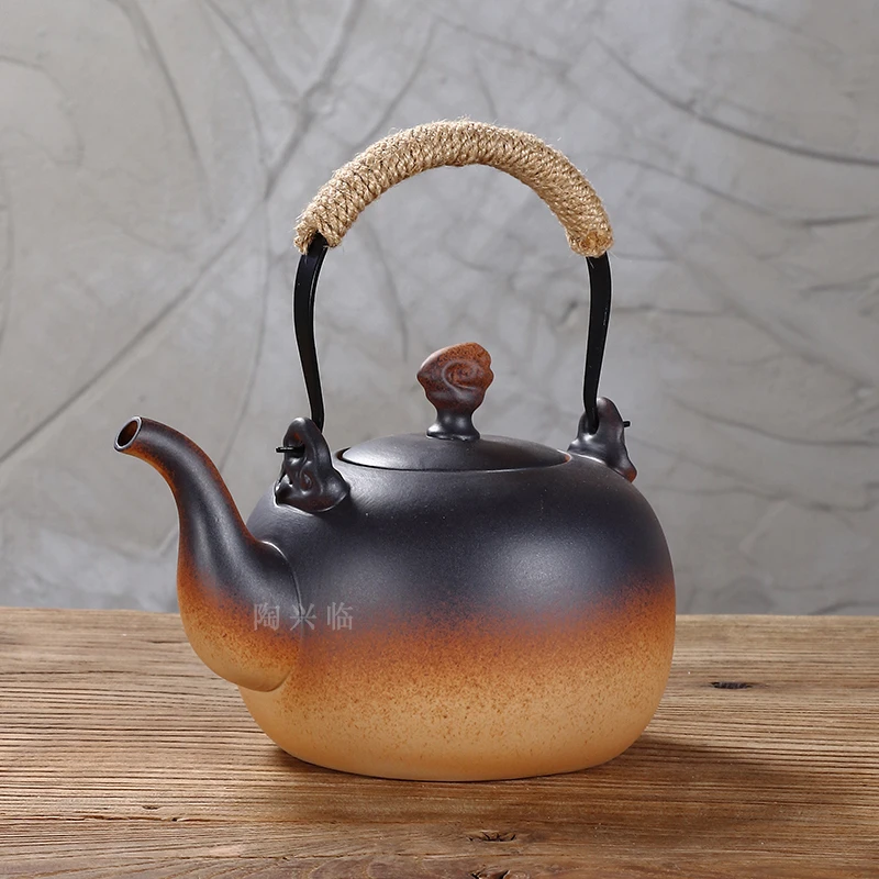 陶瓷烧水壶家用泡茶电陶炉陶壶天燃气灶煤气炉明火大容量提梁茶壶