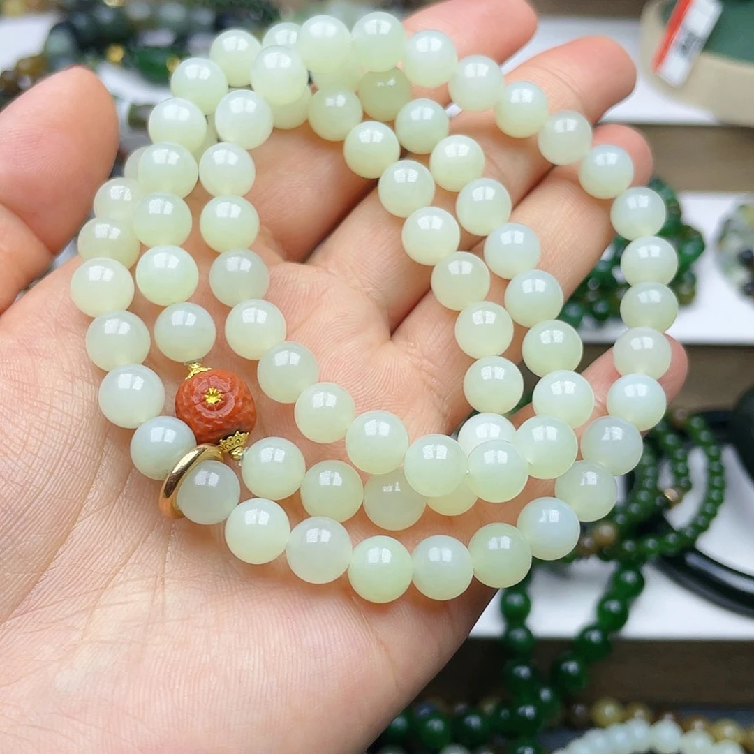 和田玉手串卡8未镶嵌