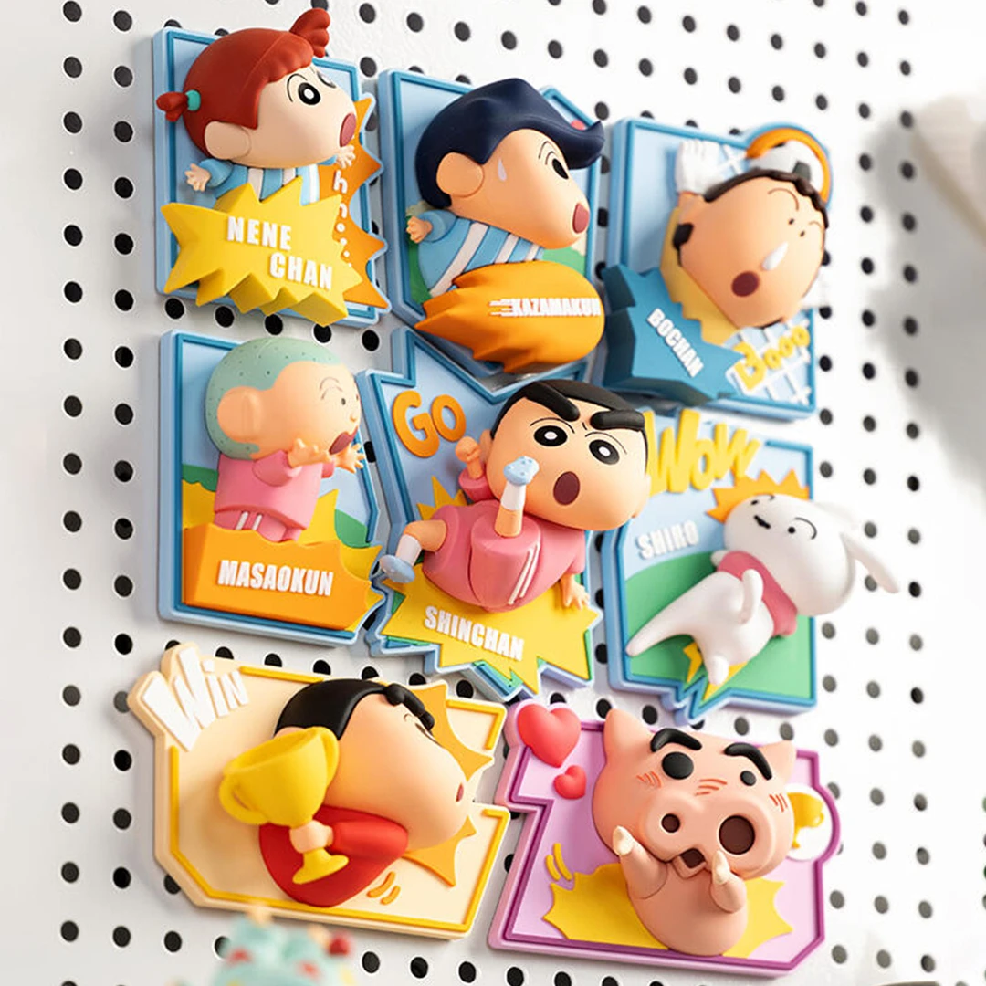 正版蜡笔小新冰箱贴盲盒激情绿茵磁吸3D立体公仔周边玩偶手办玩具