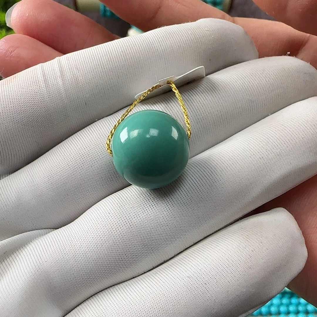 霖***舍绿松石未镶嵌吊坠(不含链)13mm+