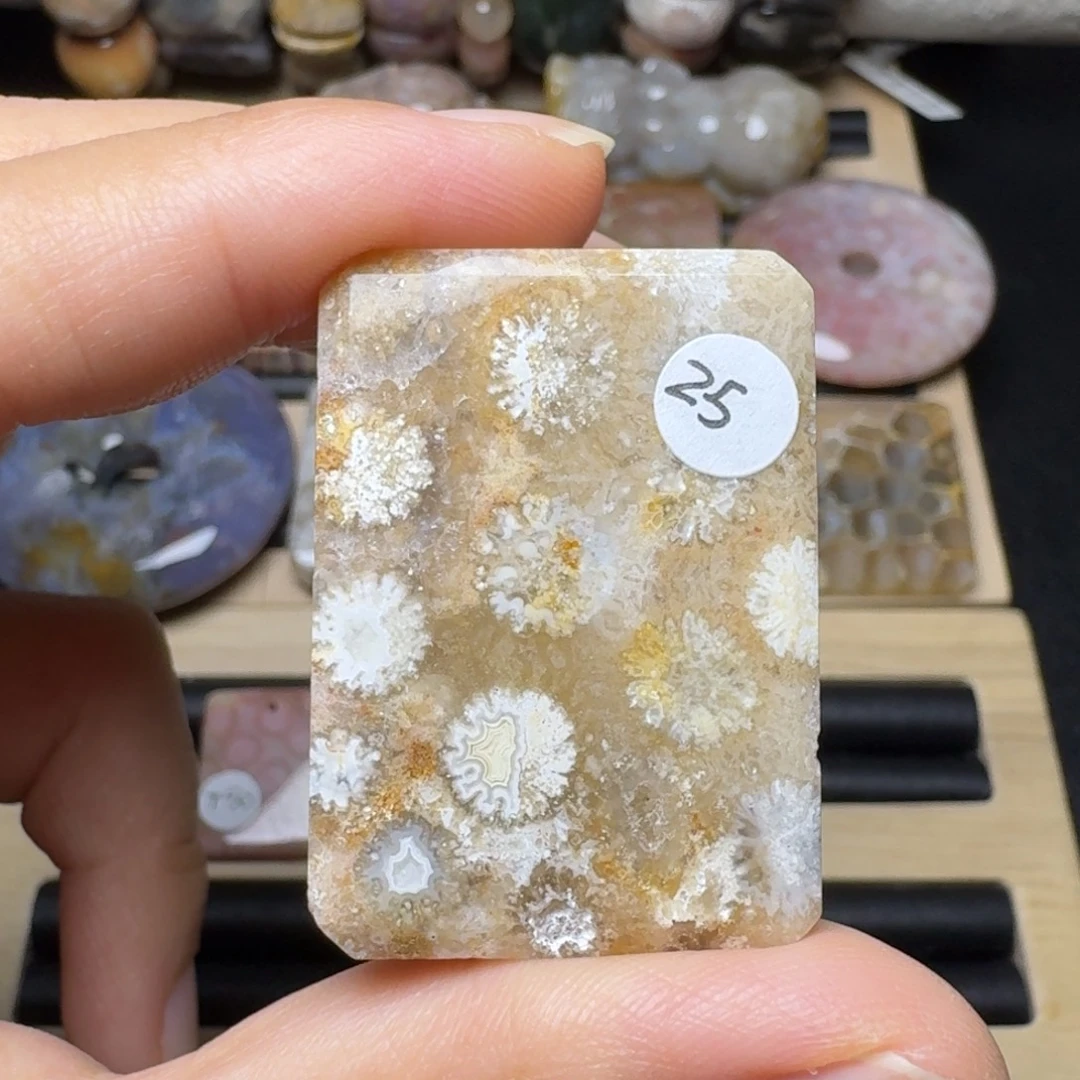 硅化玉未镶嵌手工牌