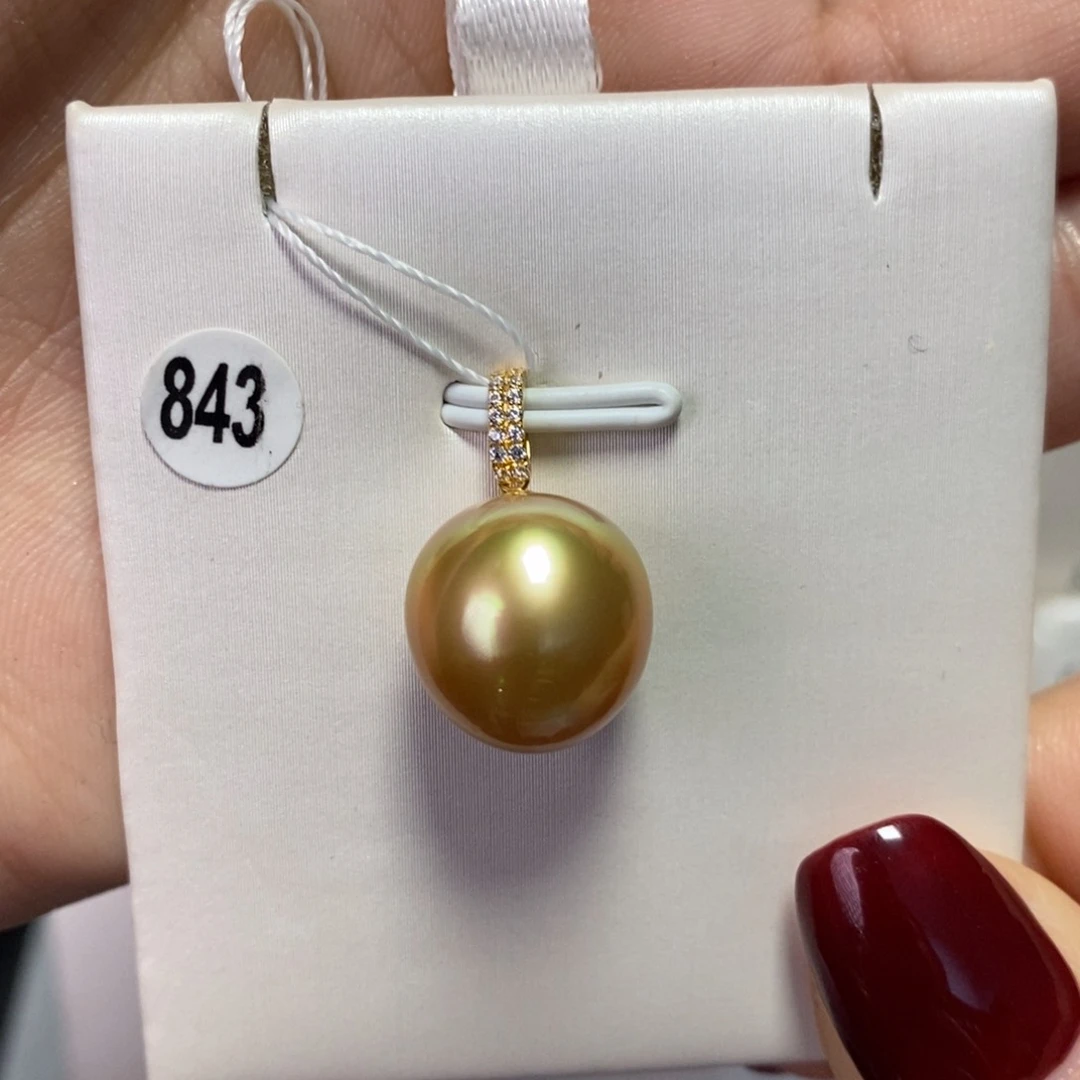 海水珍珠吊坠(不含链)18K金镶嵌