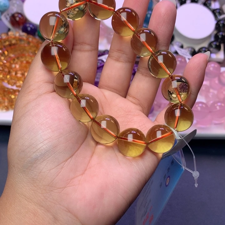 水晶手链未镶嵌16黄水晶