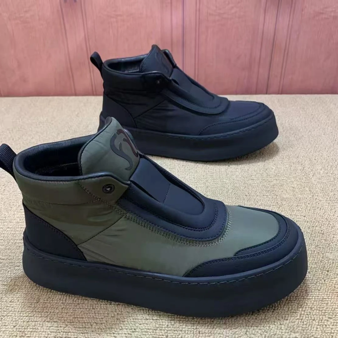 新款休闲潮流百搭 男士厚底 防滑加绒男款棉鞋六6168