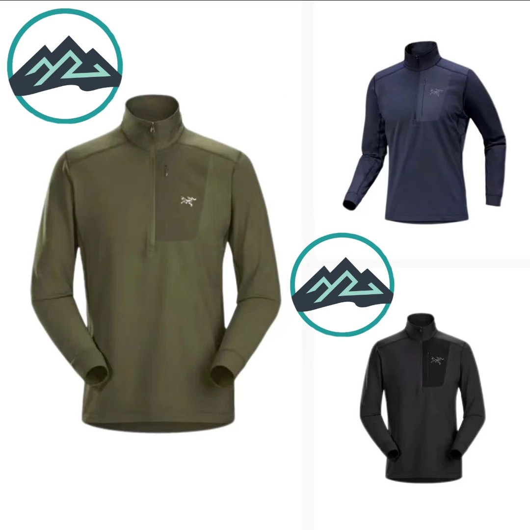 Arcteryx/始祖鸟RHO Zip Neck F24半拉链立领长袖卫衣男款黑色