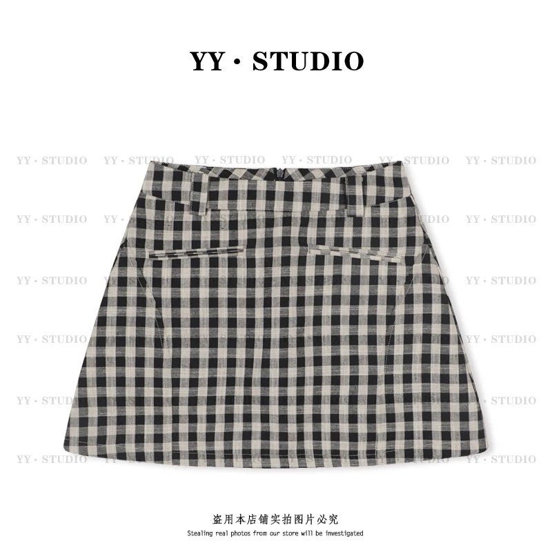 【YANYAN】显瘦简约短裙气质高腰时尚格子百搭半裙YY-3644