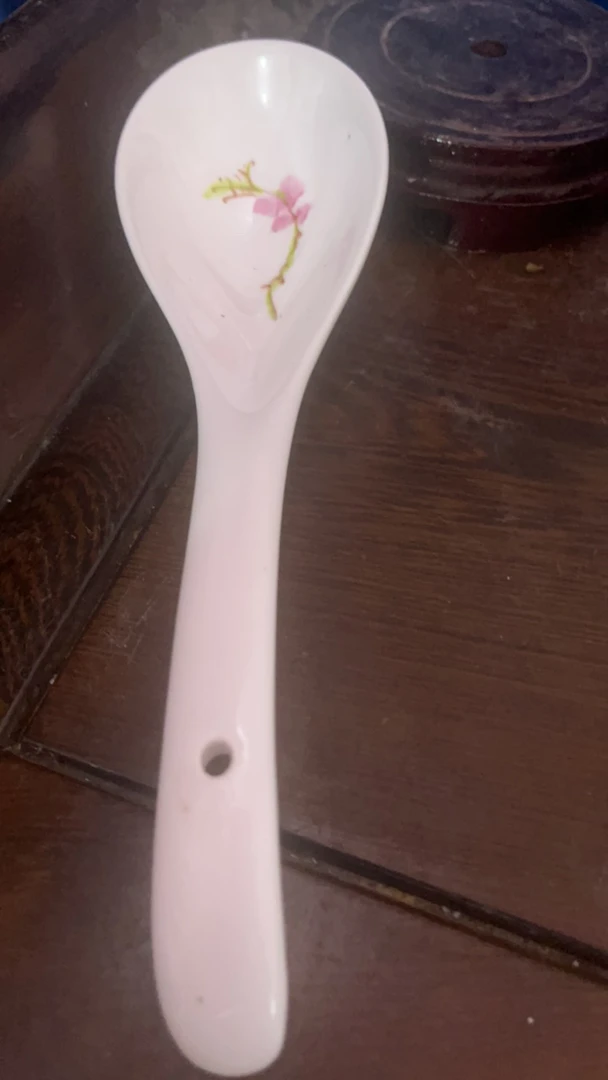 景德镇陶瓷手绘水点桃花大饭勺