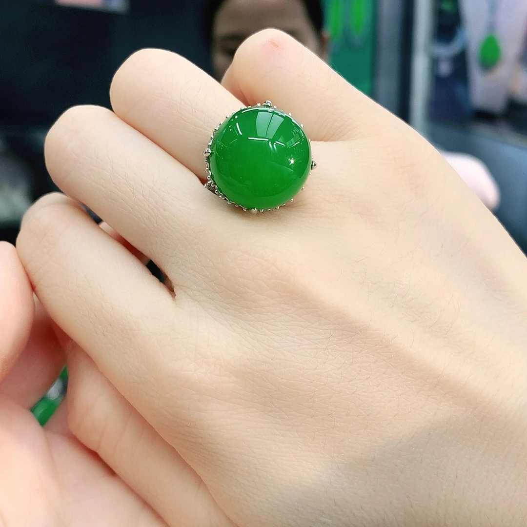银S925镶嵌戒指玛瑙/玉髓