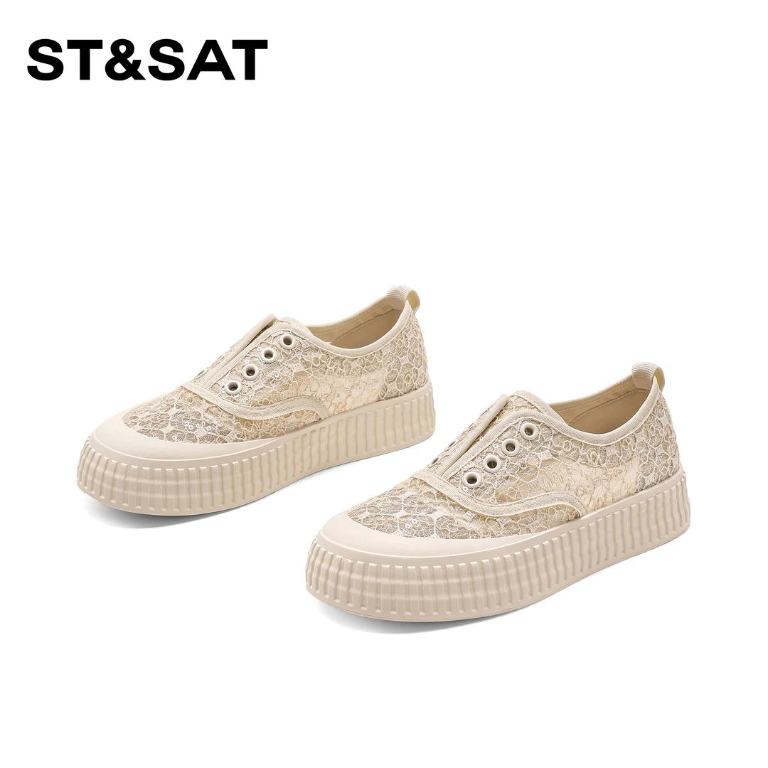 St&Sat/星期六小香风舒适透气休闲鞋2025新款浅口时尚百搭单鞋女