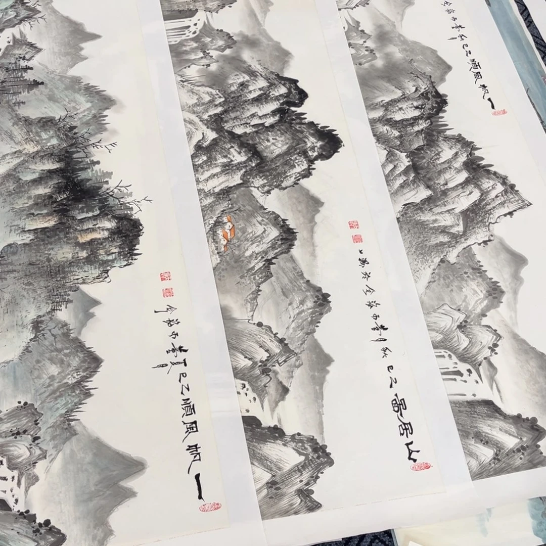@***人国画四尺山水作品3张