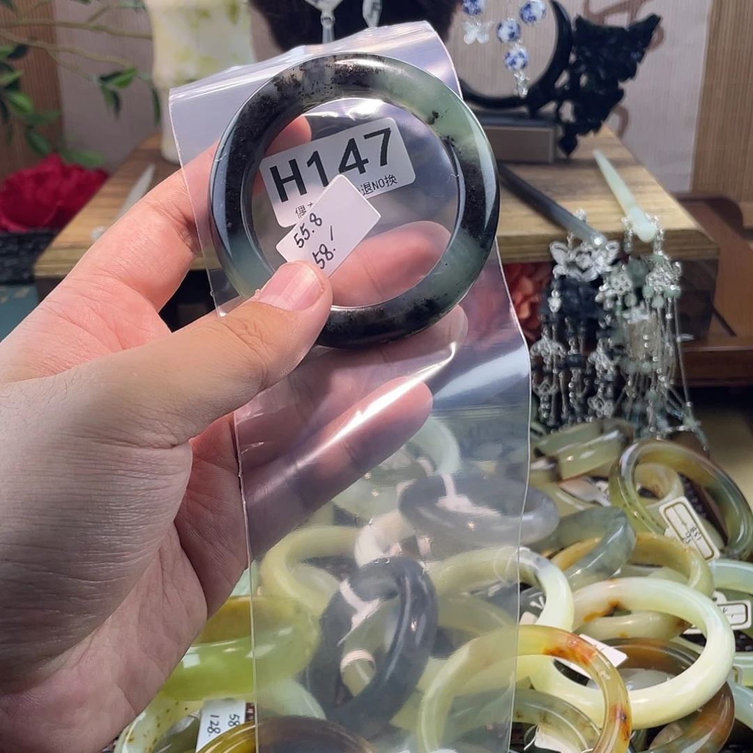 潼***】蛇纹石玉未镶嵌发饰