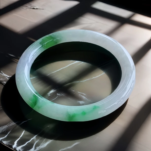 飘绿冰胶翡翠手镯53圈rrt缅甸天然a货美人镯保真老坑冰润翡翠玉镯