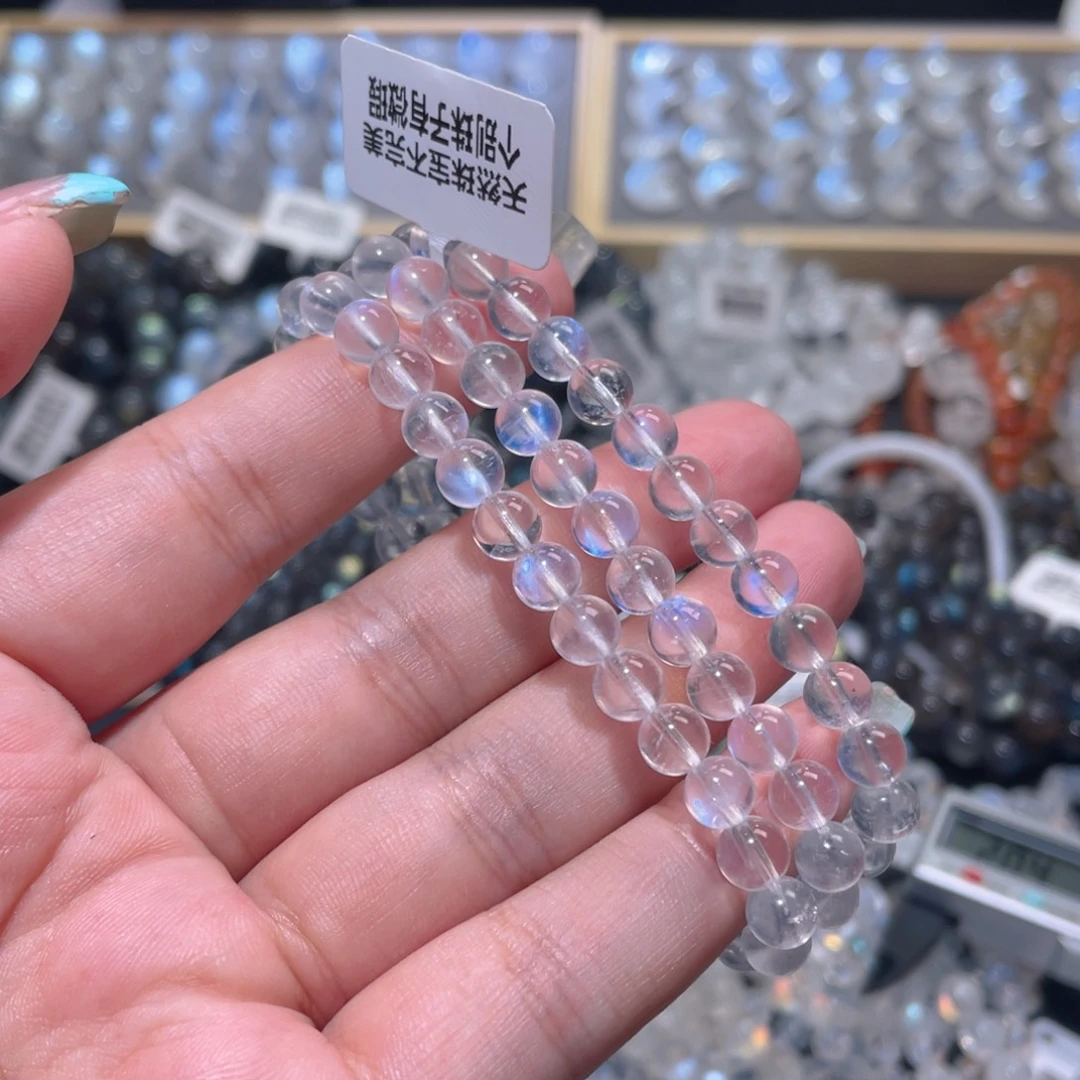 长石未镶嵌手链蓝月光手链多圈6.3mm
