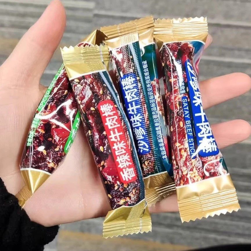 麻辣馋嘴牛肉棒手撕网红沙爹味风干五香原切独立包装牛肉干粒零食