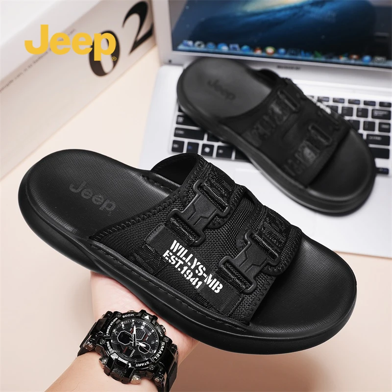 JEEP吉普男士拖鞋2025夏季户外涉水游玩轻便凉鞋防滑休闲一字拖鞋