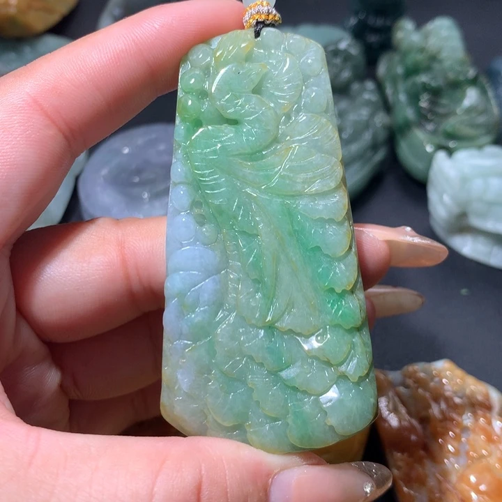 翡翠未镶嵌颈饰保真天然A货翡翠