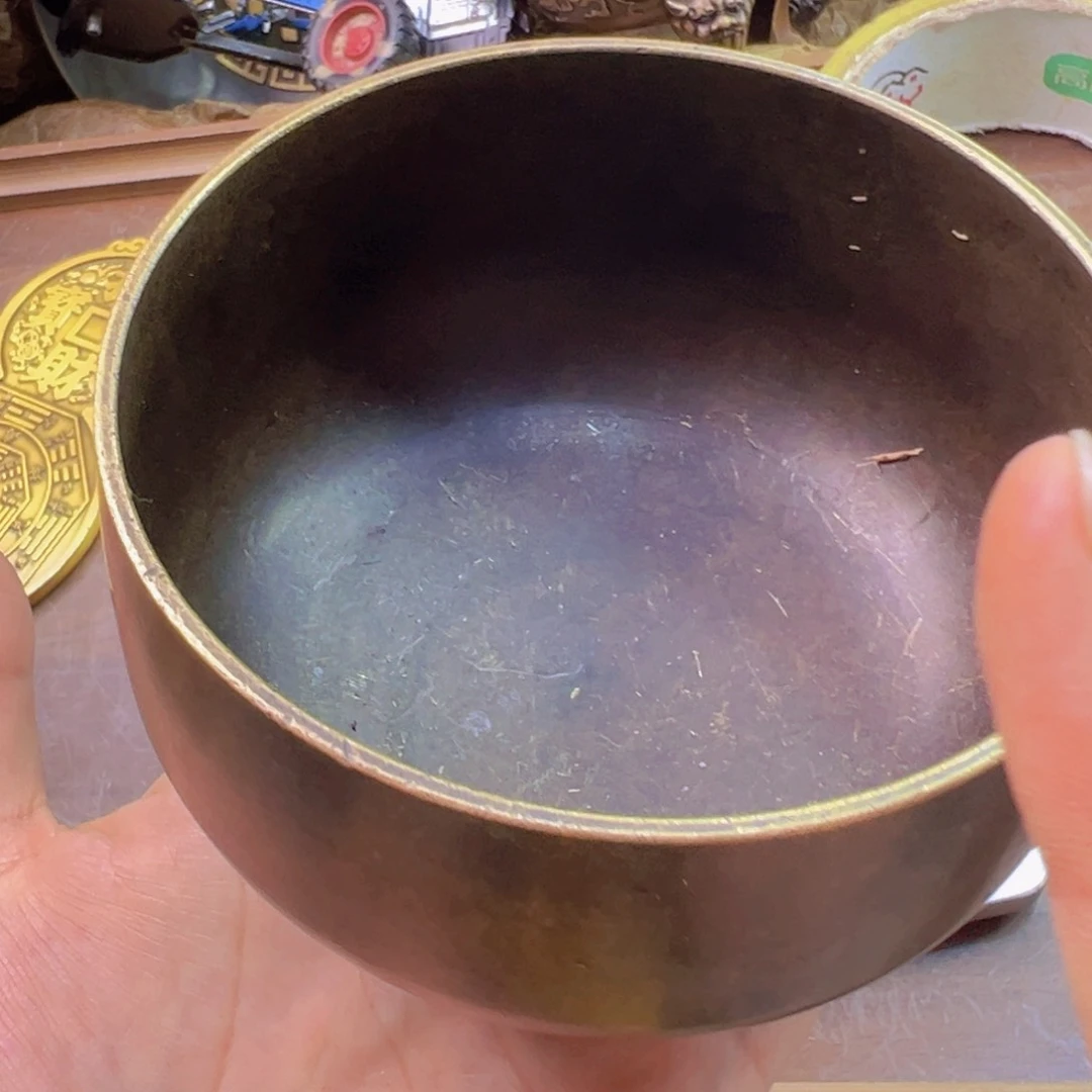 原矿风磨铜紫金钵盂