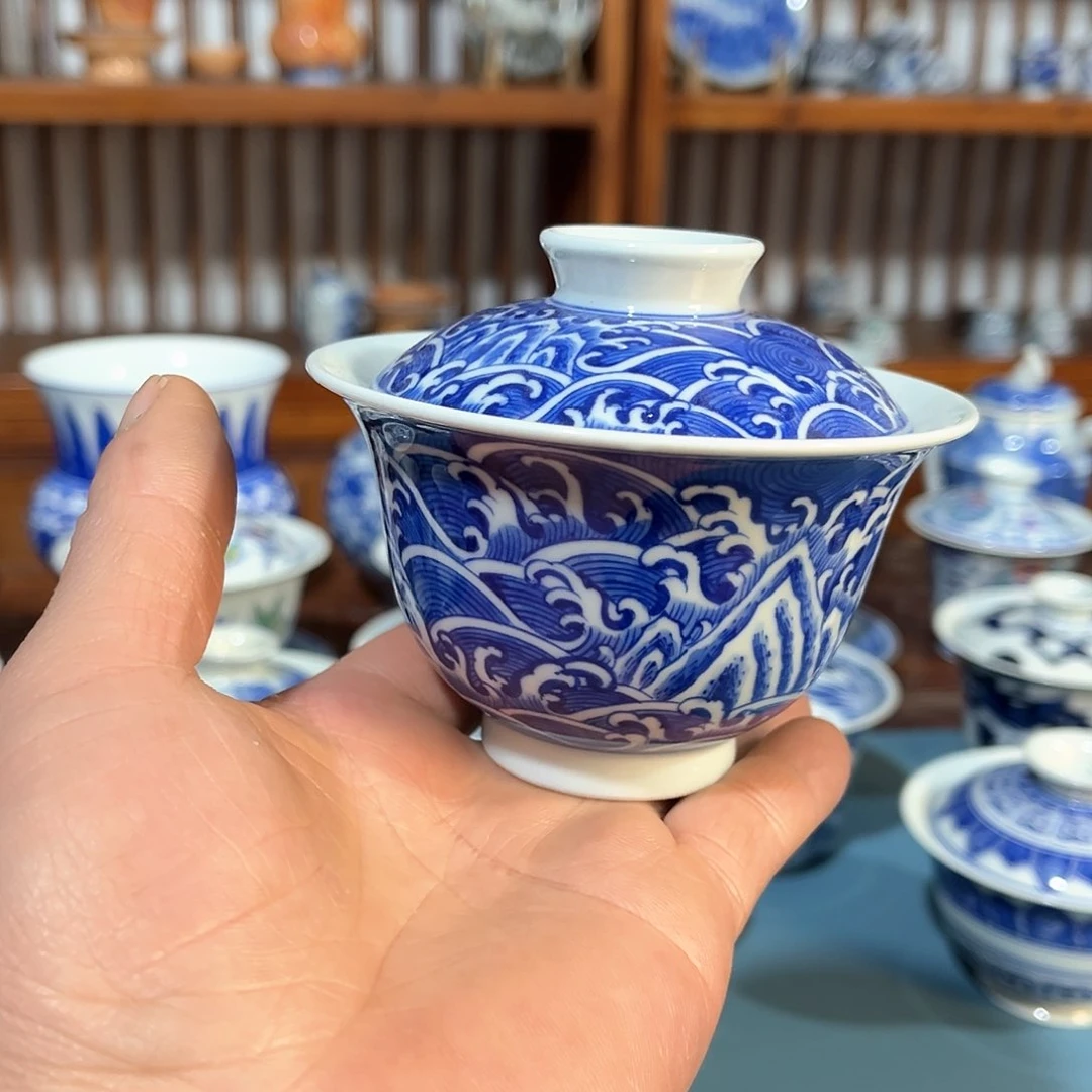 錡镇堂手工手绘盖碗