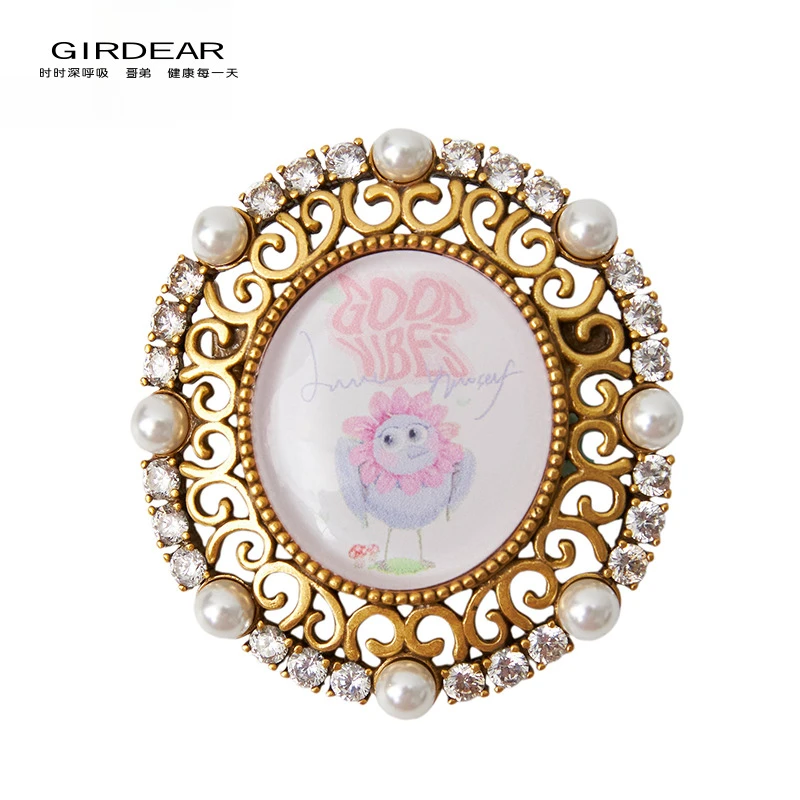 铜贝壳胸针 哥弟新款穿搭配饰时尚复古优雅气质创意胸针女190016