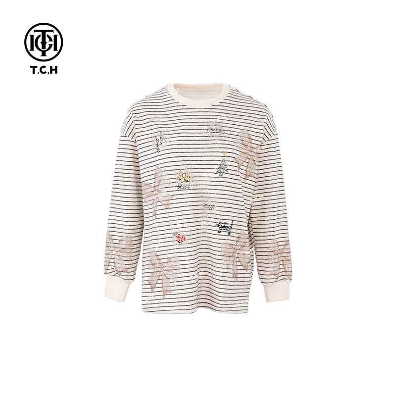 私服-TCH潮牌24秋冬时尚休闲套头长袖圆领衫T72C11E5015