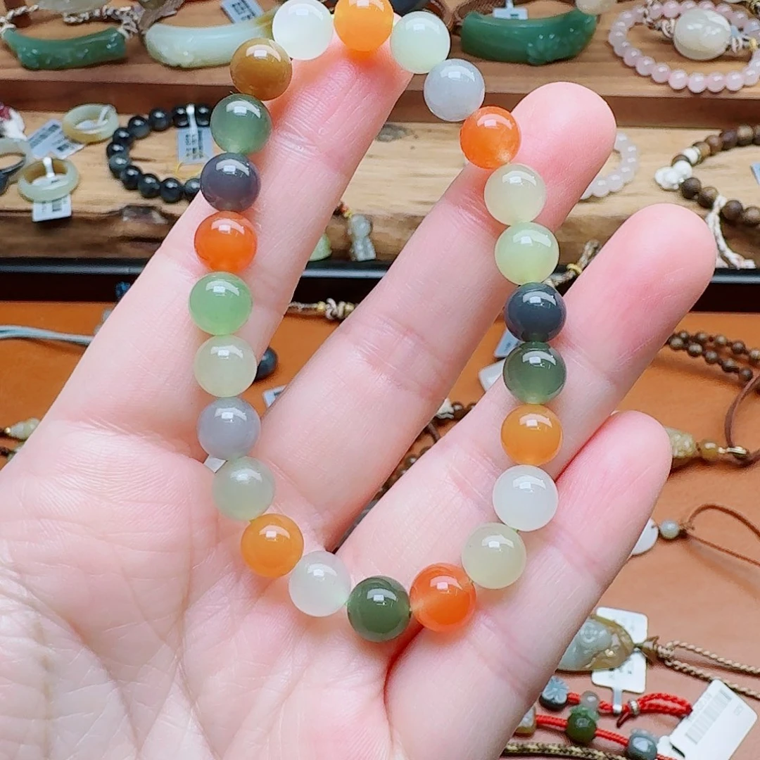 夕***)和田玉未镶嵌手链