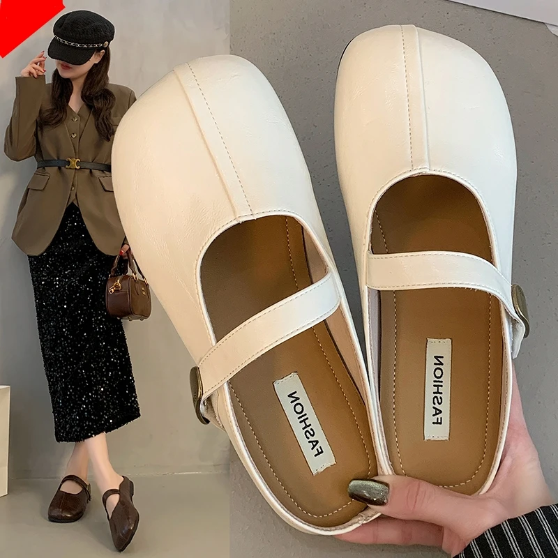 爆款法式晚晚风包头半拖鞋女外穿2025夏季新款软底小众玛丽珍女鞋
