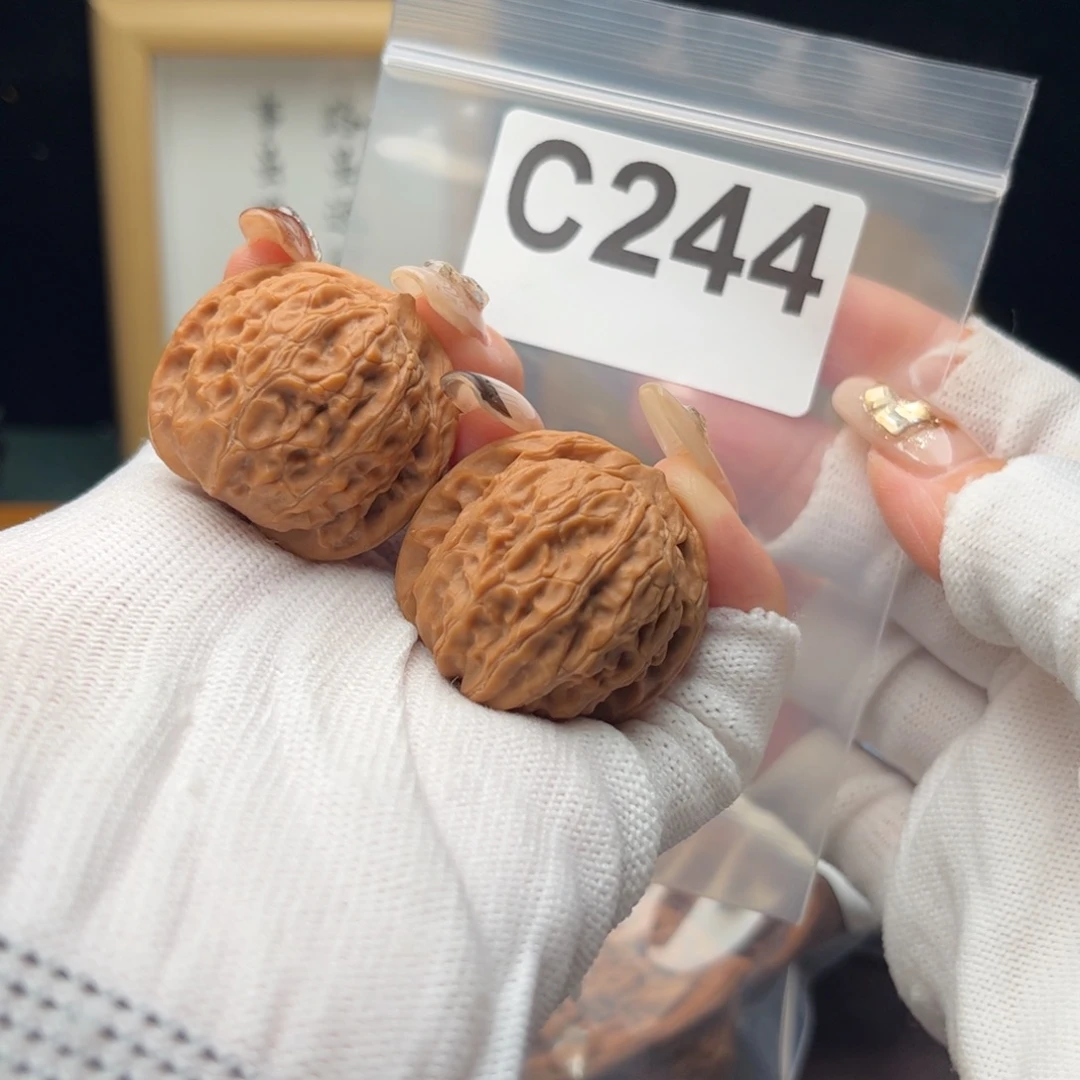文玩核桃把件34龙胆元宝c244