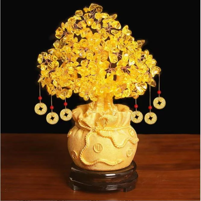招财树袋树发财树摇树商务工艺礼品摆件家居工艺品摆件