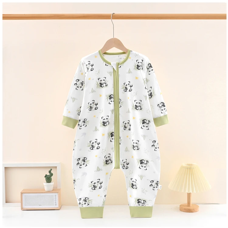 无骨单层纯棉睡袋分腿睡袋防踢被宝宝春秋夏全棉连体衣防踢被