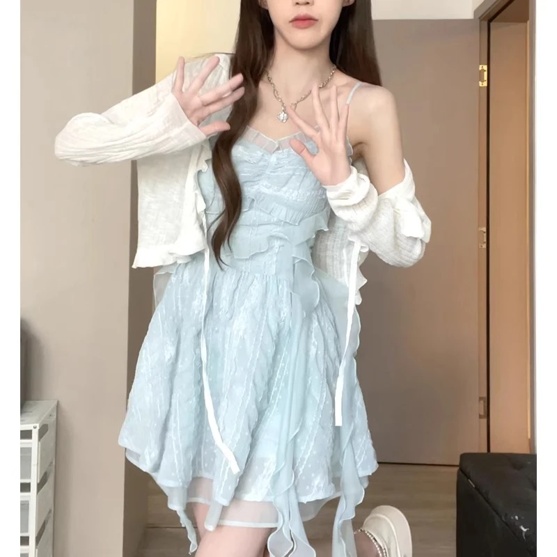 木耳边冰丝防晒衣女夏新款配裙子外搭披肩短款开衫透气薄罩衫夏季