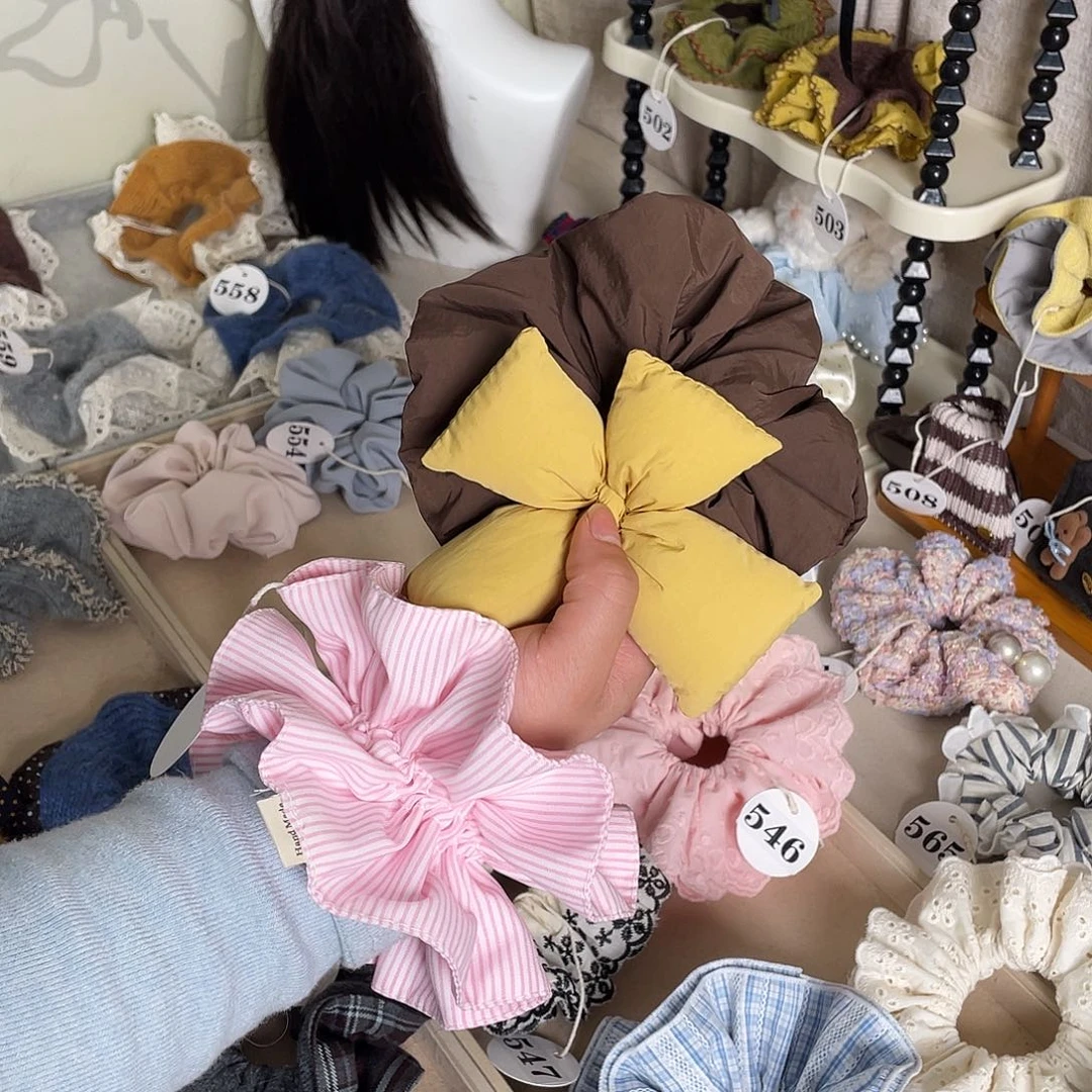 布艺非金属款黄色咖色蝴蝶结冲棉