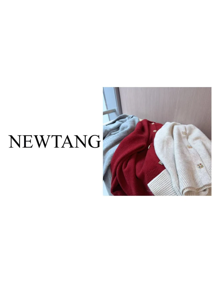 【钻扣】1121轻奢重工别致纽扣针织衫女宽松显瘦开衫秋冬慵懒风毛衣