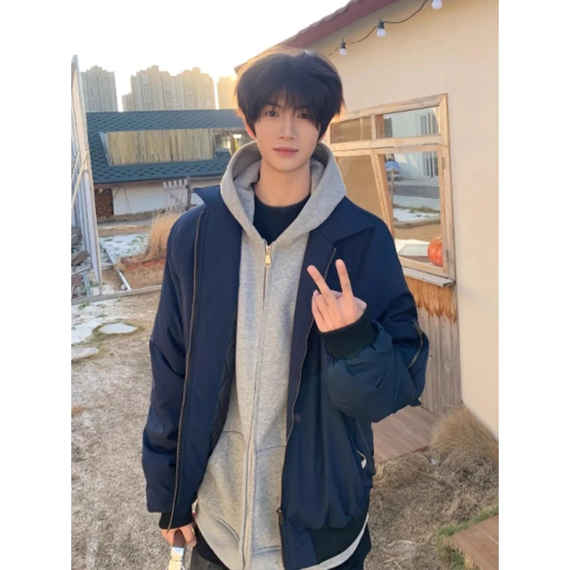 美式痞帅飞行员夹克男款春秋季cleanfit外套潮牌高级感翻领棒球服