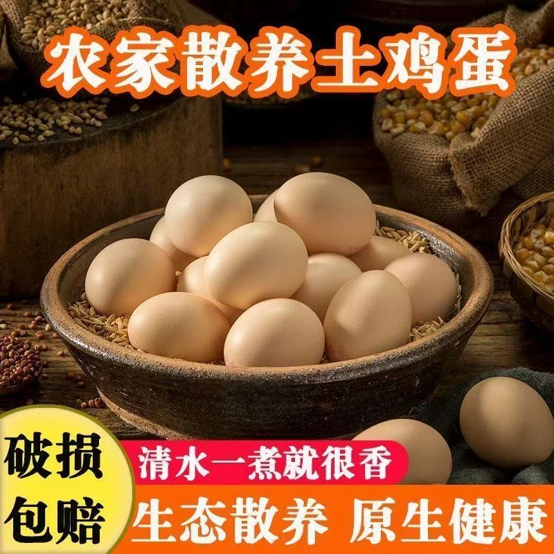 新鲜农家土鸡蛋农家散养柴鸡蛋笨鸡蛋草鸡蛋新鲜鸡蛋