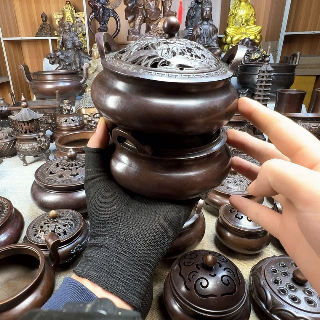 神***湾薰香炉铜摆件铜工艺品
