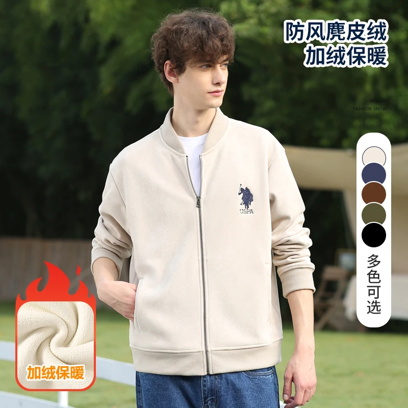 麂皮绒棒球服夹克外套315