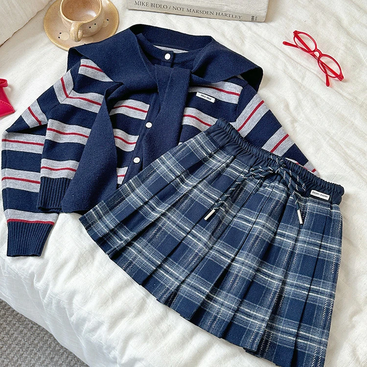 2025秋季新款高级感秋装小学生半身裙中大童童装衬衫校服格子