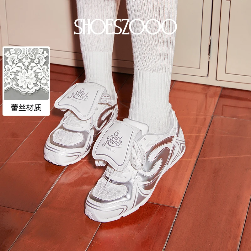SHOESZOOO秋冬秋原创百搭蕾丝优雅芭蕾风千金德训鞋户外运动鞋