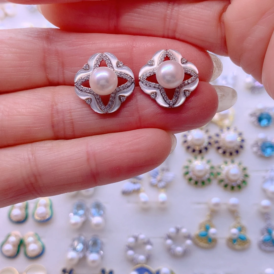 耳饰合金淡水珍珠