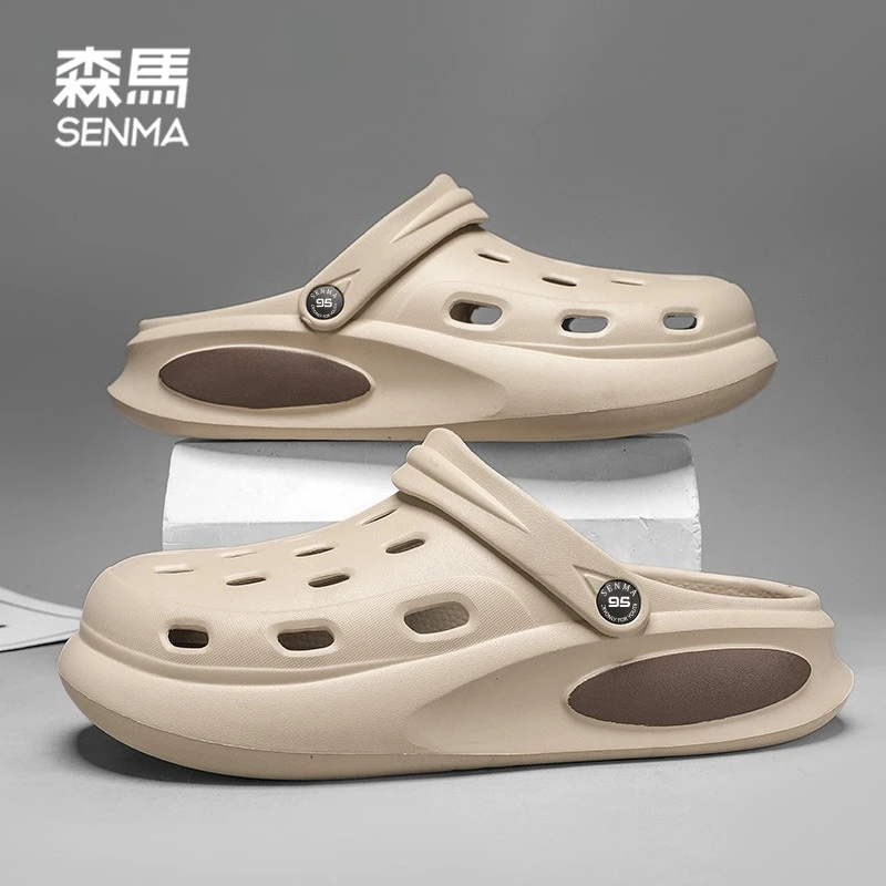 森马洞洞鞋男款2025新款夏季透气踩屎感男士外穿沙滩凉鞋包头拖鞋