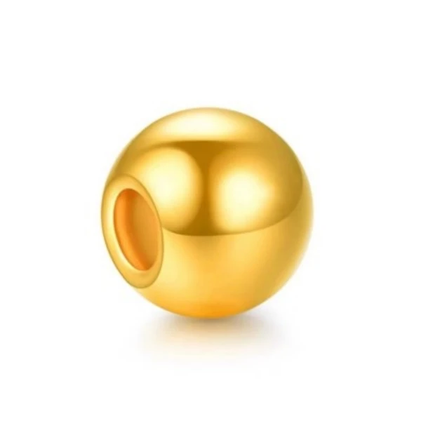 【鑫鑫甄选】足金999卡4mm光面金珠0.1g散珠DIY配件 PTD25