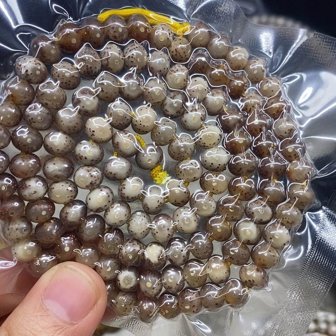 星月菩提手串68苹果园粉冰 冰透108