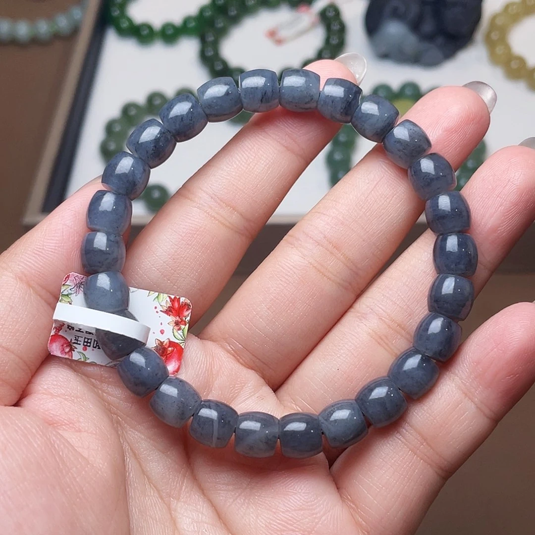 未镶嵌手链和田玉青花8 细
