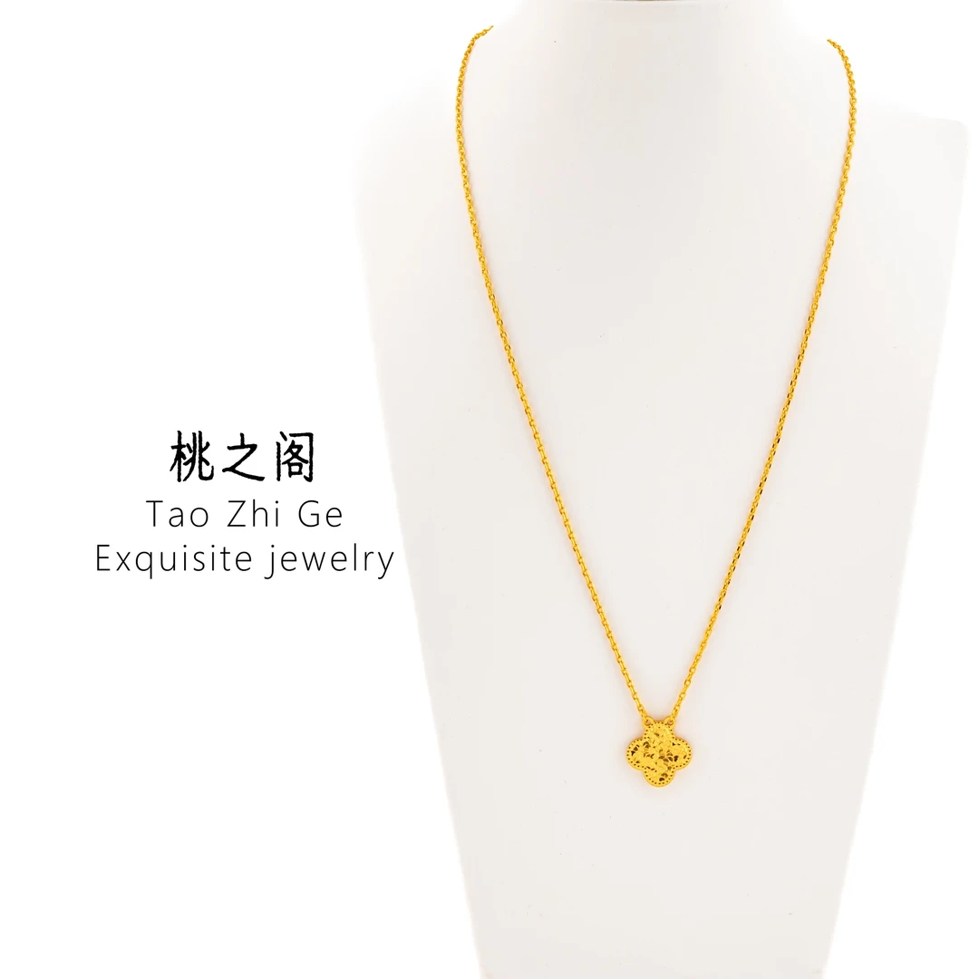 铜合金项链 单花四叶草项链AG1168