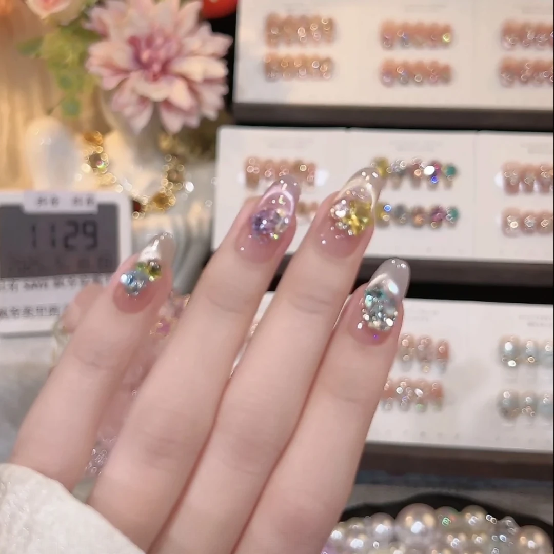 钻石糖-美甲店手工美甲-可重复佩戴-掉钻包补