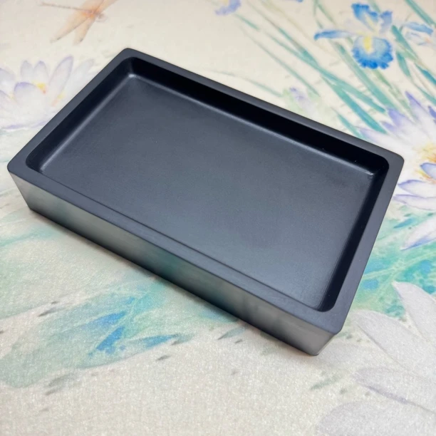 【送铜壶砚滴】歙砚原石深挖池砚可写大字尺寸14.5×9×2.6cm带木盒