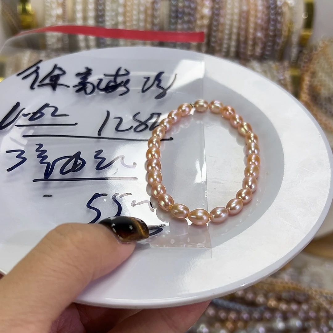 ࿐***凉淡水珍珠手绳钛钢