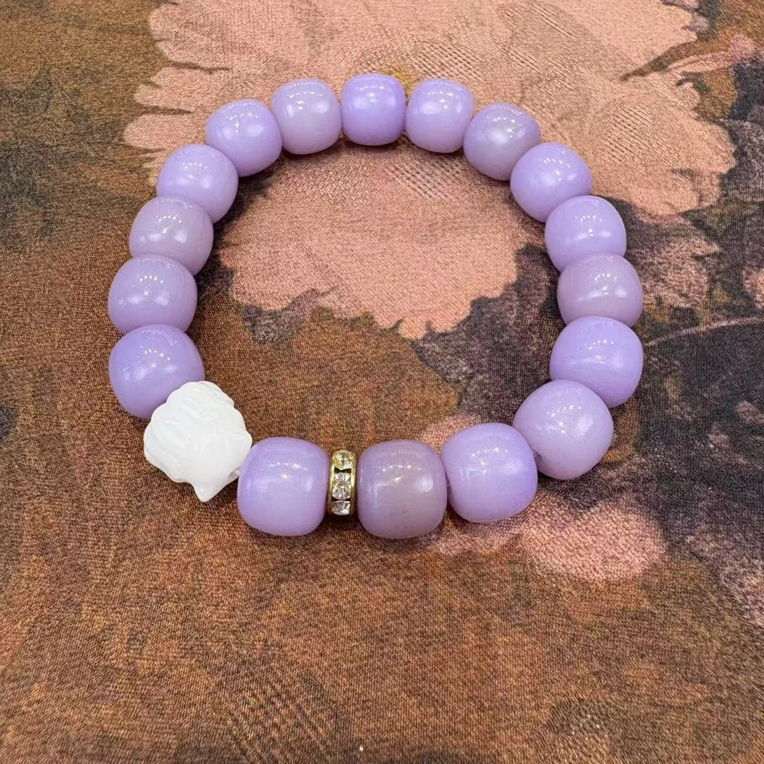 S0676-芋泥波波胖苹果紫沫九尾狐菩提手串